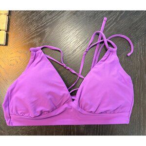 Calla Purple Strappy Back Bikini Top Size L Nylon/Spandex Blend